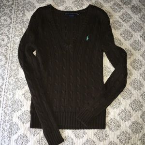 Ralph Lauren Sport Brown V-neck sweater XS